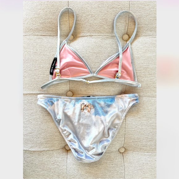 WILDFOX Intimates Velvet Cloud Print Bralette and Brief Set, Cupid, Small - Picture 2 of 8